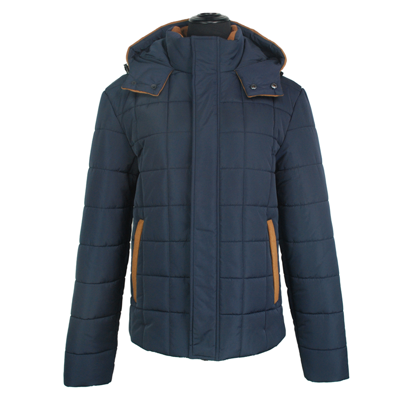 Color contrast windproof autumn customized quilting coat warmest winter jacket mens